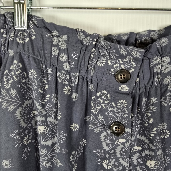 Madewell Paperbag Button Front Mini Skirt Blue Dandelion Floral Print Size XL - Picture 4 of 11